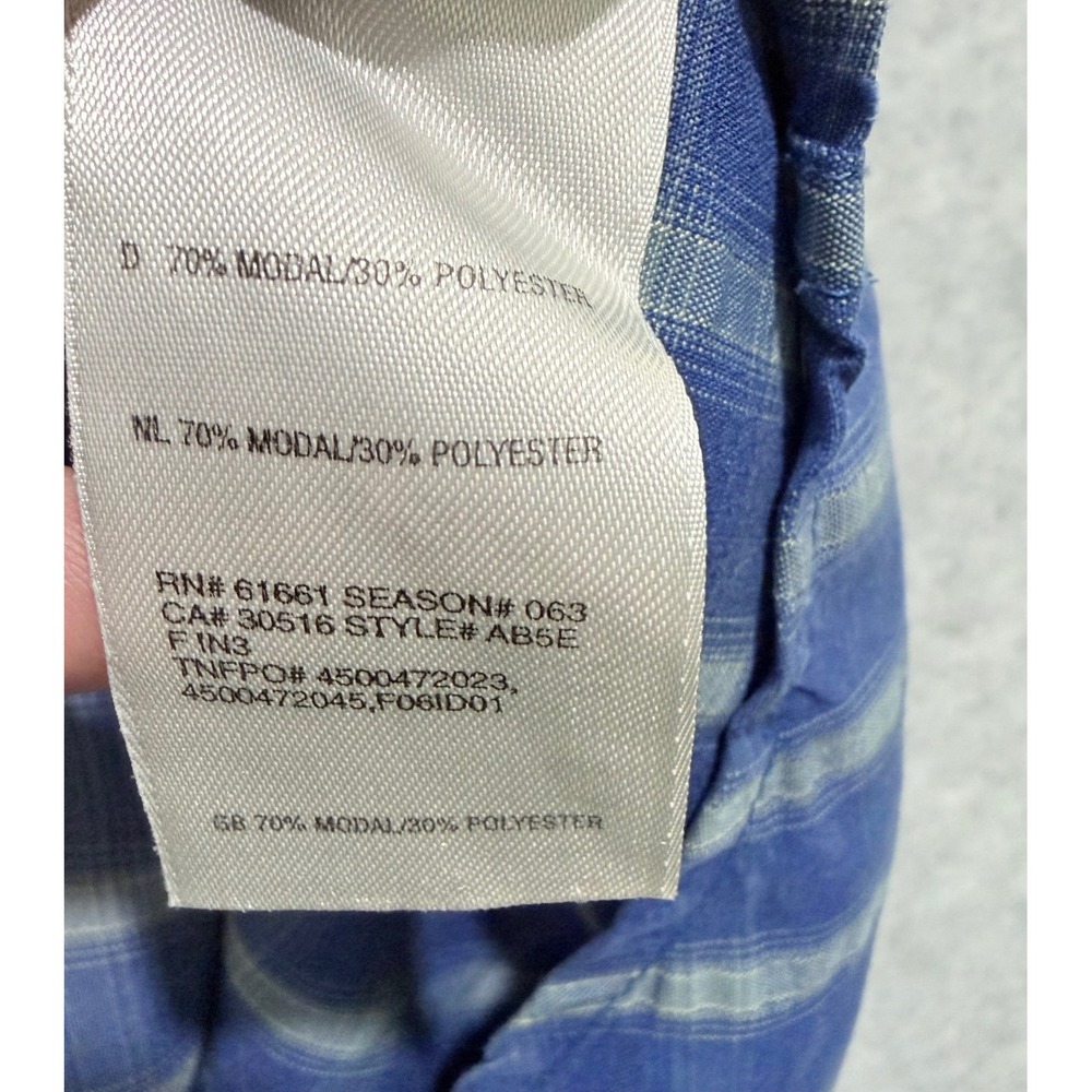 The North Face‎ Button Down Mens L Blue Plaid Long Sleeve AB5E Hiking Shirt - Picture 6 of 9